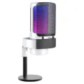 BOMGE PC Gaming Microphone, Condenser Microphone with Quick Mute, RGB Light, Pop Filter, Shock Mount, Gain Knob and Monitor Jack for Recording, Streaming, Podcasting, YouTube. 