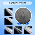 High-Pressure Shower Head,Rain Fixed Shower Head,Bathroom Shower 4 Inch Large Flow Shower,5 Spray Settings, Adjustable.