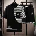 Summer Exclusive Black Printed Combo Set Half Sleeve T-Shirt & Quarter Pant For Men - T Shirt & Pant For Men.