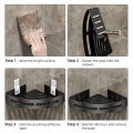 Migeet Bathroom Kitchen Shelf, Adhesive or Screws Wall Mounted Shower Shelving with 8 Movable Hooks, Hydronalium rust-free Space-Aluminum Storage Organizer, Black, Set of 2. 