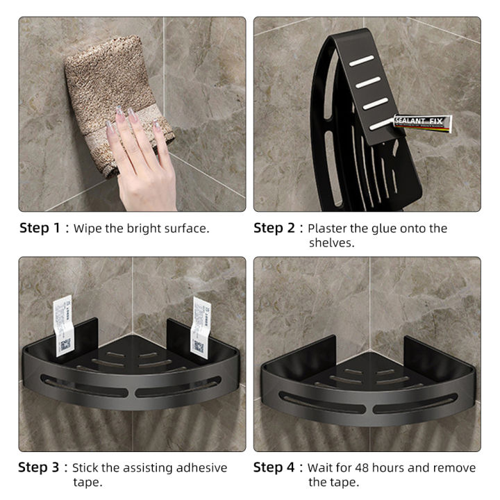 Migeet%20Bathroom%20Kitchen%20Shelf,%20Adhesive%20or%20Screws%20Wall%20Mounted%20Shower%20Shelving%20with%208%20Movable%20Hooks,%20Hydronalium%20rust-free%20Space-Aluminum%20Storage%20Organizer,%20Black,%20Set%20of%202%20-%20Image%205