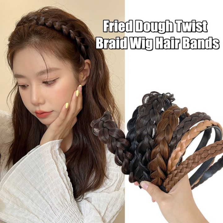 Fried Dough Twist Braid Wig Hair Bands Korean Version Simple Versatile Toothed Non-slip Fishbone Hair Hoops Girls Fashion Hair Ornament