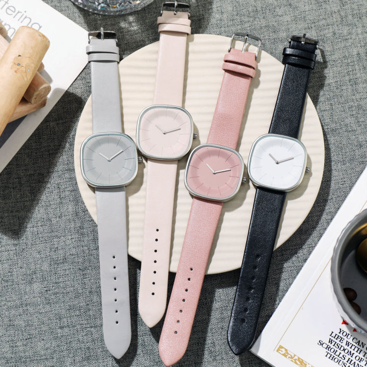 Niche design art creative temperament watch schoolgirl japanese minimalist milk tea milk sugar cubes ins fashion watch