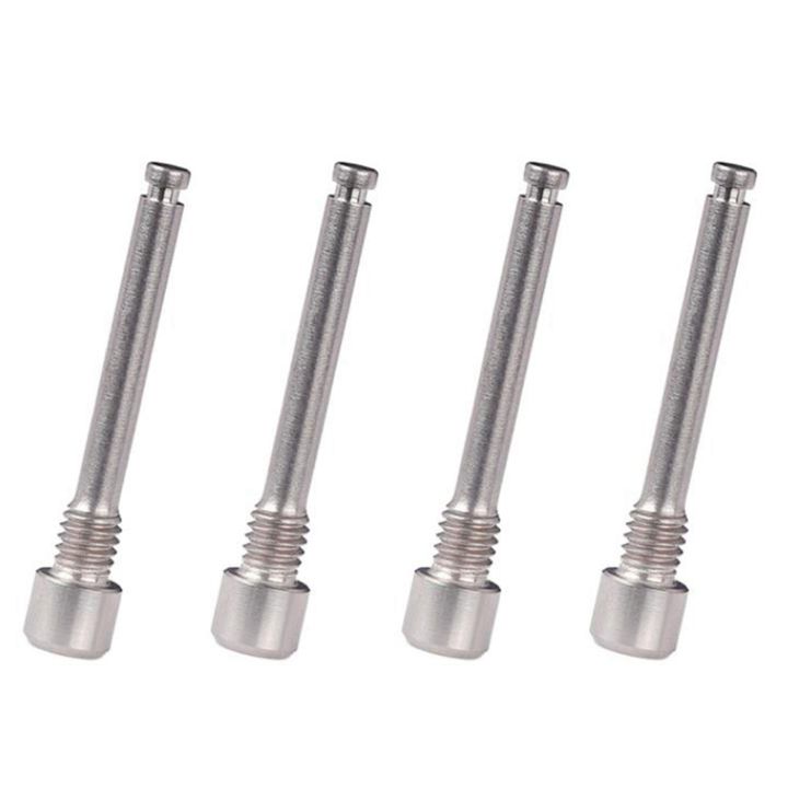 4X Titanium Bolts for Bicycle Disc Brake Pad Threaded Pin Inserts Screw for R Hydraulic Disk Caliper-Titanium