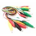 High-Quality Dual-End Crocodile Clip Test Cable - 10 Pack, 48cm Length, Multi-Color, Iron Clips for Easy Testing.