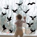 Anti-collision Black Bird Glass Windows Sticker Static Electricity Removable Windows Grille Warnings Wall Sticker Home Decor Top. 