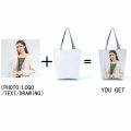 Personal Customized Women Tote Bag Polyester Bag With Print Logo Custom Your Pictures Eco Shopping Bags DIY Hand Shoulder Bags. 