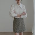 Women White Pointed Collar Shirt Solid Color Full Sleeve Shirt Women Safari Style Spring Summer New Temperament Lightweight Lq22. 
