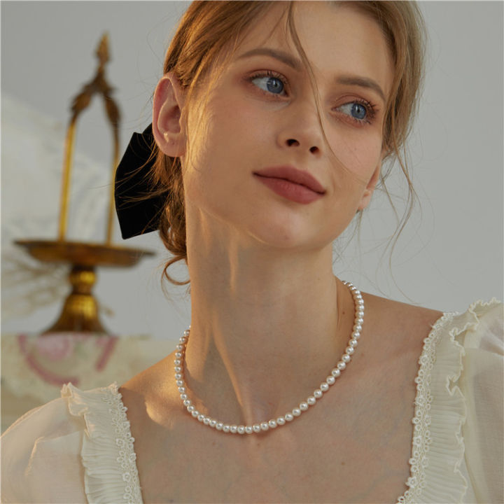 INS blogger's super hot pearl necklace mixed with French natural