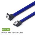 50CM SATA 3.0 III SATA3 7pin Data Cable Right Angle 6Gb/s SSD Cables HDD Hard Disk Data Cord with Nylon Sleeved(White).