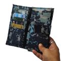 Bangladesh Navy Digital Camouflage Wallet for Men with Multiple Card Slots and Zipper – Tactical Military Style Wallet for Everyday Use – Navy Embroidered Logo – Premium Quality. 