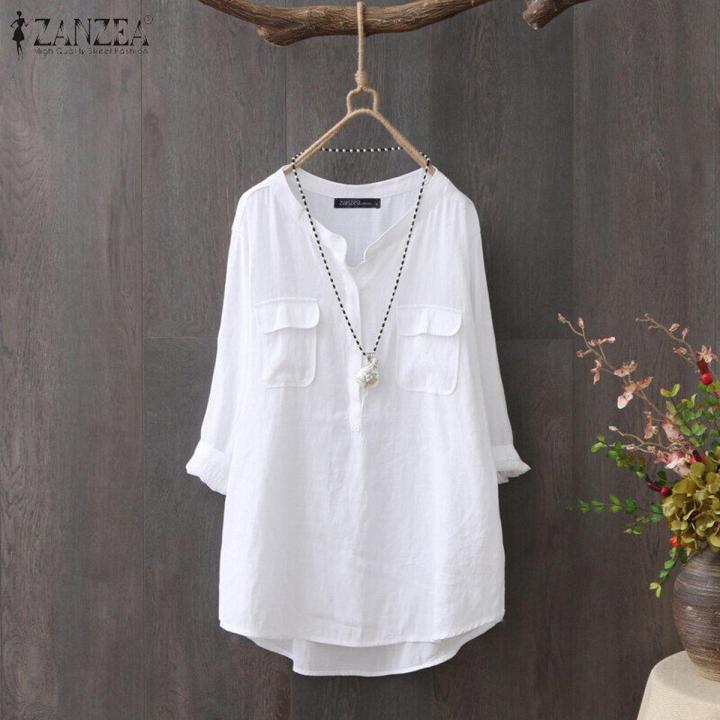 women's summer buttons v-neck casual long shirt tunic tops asymmetrical hem blouse