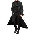【Alien Alien】 British Style Trench Coat Men Double-breasted Lapel Windbreaker Western Style Male Long Jacket Outerwear Autumn 2021.