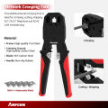 AMPCOM RJ45 Crimper Lan Tester Tool Set Ethernet Cable Stripper Punch Down Tool rj 45 rj11 Connectors 12 in 1 Cabling Repair Set. 