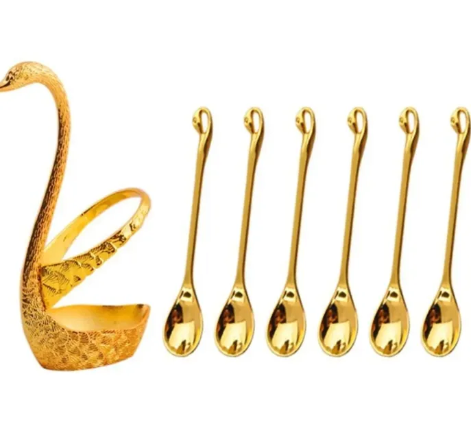 Spoon%20Set%20With%20Swan%20Stand%20-%20Golden%20/%20Silver%20-%20Image%205