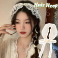 Fairy Lace Wide Hair Band - Spring Summer Headscarf - Adjustable Hair Styling Tools - French Ribbon Headband - Sweet, Pastoral Style, Korean, Elegant - Popular Hair Accessories. 