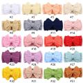 20Pcs/Lot Solid Cable Bow Baby Turban Headband Kids Nylon Layers Elastic Headwraps Newborn Boy Girl Hair Band Accessories.