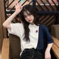 Early Autumn Fresh Top Harajuku Style Cute Lapel polo Student Fashion Korean Style Shirt ulzzang Short Sleeve T Women's T-shirt. 