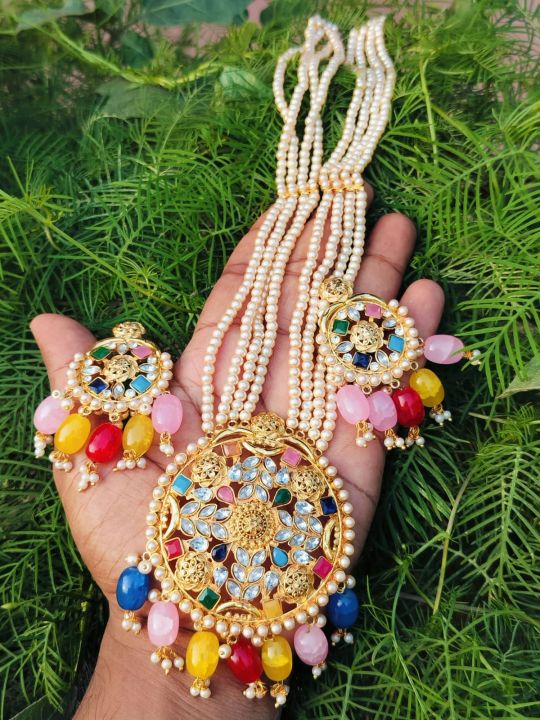 Tandy Traditional fashion wedding choker set with earrings tarsel