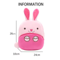 10x11 Inches Toddler Plush Pink Rabbit Backpack Cute Baby Backpacks for Boy Girl Mini Backpack Preschool Baby Schoolbag. 