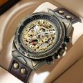 Retro Men's Fashion Hollow Fully Automatic Mechanical Watch.