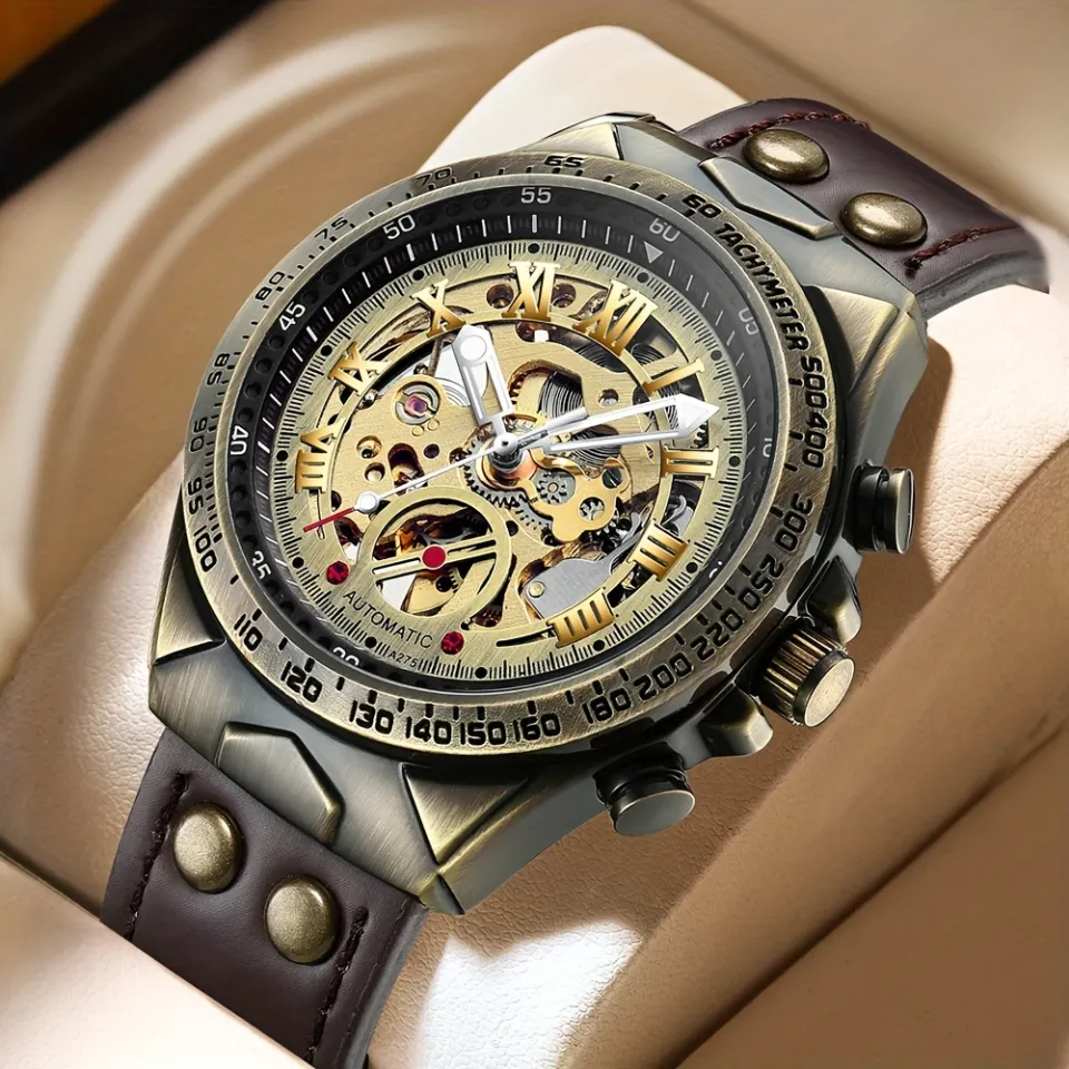 Retro Men's Fashion Hollow Fully Automatic Mechanical Watch