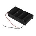 2X Spring Clip Black 4 x 1.5V D Size Batteries Holder Case.