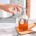 Glass Soap Dispenser with Rust Proof Stainless Steel Pump 400ml Refillable Hand Liquid Soap Dispenser for Bathroom Kitchen.
