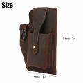 Leather Belt Retro Holster​ Cell Phone   (Brown). 