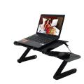 Rotable Multi-Functional Table with Cooling Fan - Black. 