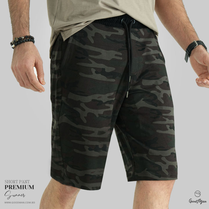 Premium Quality Black Color Cotton Short Pant for Men.