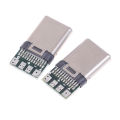 5/10Pcs USB 3.1 Type C Male DIY Solder Cable Plug Connector Socket PC Board. 