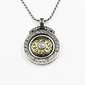 Retro Heart Sutra Six-Character Mantra Nine Palace Bagua Rotatable Men's Necklace Personality Domineering Trend Pendant Pendant. 