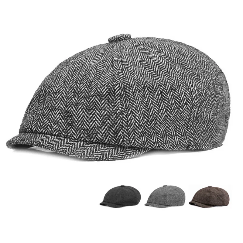 Flat Cap Different Types Of Winter Hats Wool Newsboy Caps Men