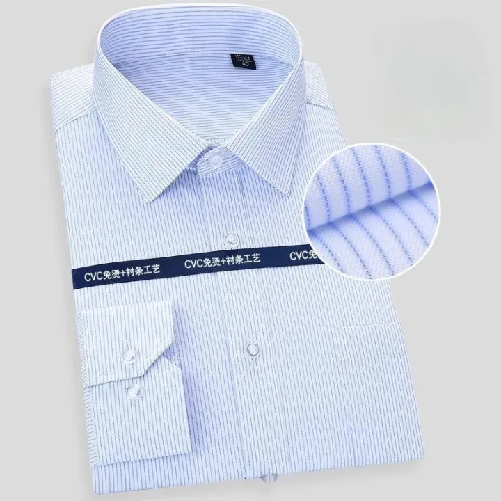 High%20Quality%20Cotton%20Men%20Dress%20Long%20Sleeve%20Shirt%202023%20New%20Solid%20Male%20Plus%20Size%20Regular%20Fit%20Stripe%20Business%20Shirt%20White%20Blue%20-%20Image%205