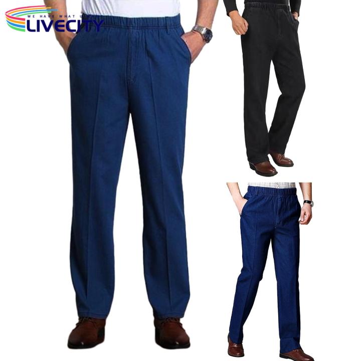 Men%20High-stretch%20Jeans%20Comfortable%20Slim%20Fit%20Men's%20Jeans%20with%20Elastic%20Waist%20Pockets%20Perfect%20for%20Mid-aged%20Fathers%20Ankle-length%20Casual%20Trousers%20Soft%20Men%20Jeans%20-%20Image%209