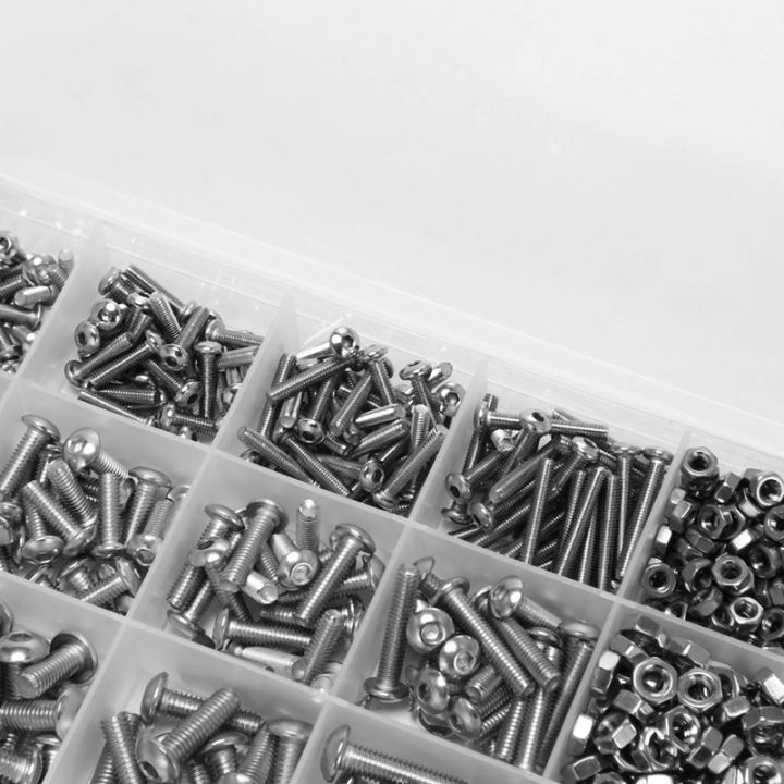 NXFDSIOZ%202%20set%20Screw%20and%20Nut%20Kit,Machine%20Screw%20and%20Nut%20Kit,%20M3%20M4%20M5%20Stainless%20Steel%20Button%20Head%20Hex%20Socket%20Head%20Cap%20Bolts%20Screws%20-%20Image%202