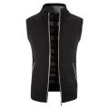 Knitted Cardigan Vest Ribbed Hem Elastic Warm Men Solid Color Thickened Casual Knitwear Waistcoat Male Outerwear Streetwear.