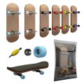 1 Set Novelty Finger SkateBoard Wooden Fingerboard Toy Professional Stents Fingers Skate Set for Kid Children Christmas Gifts. 