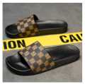 Quality And Durability-Stylish Black And Chocolate Color CHESS Slide Slipper Sandal For Men S30.