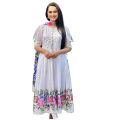 New Model Beautiful Comfortable Gown Three Piece Readymade Set Screen Print Work for Women.