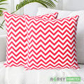 Cushion Cover, White & Red (18"x18"), Only Cover.