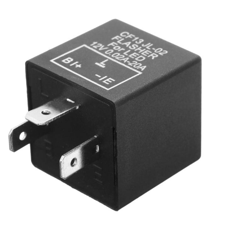 FORIDE 2PC 12V 3Pin Car Flasher Relay CF13 JL-02 Fix LED Light Turn Signal Indicator Hyper Flash