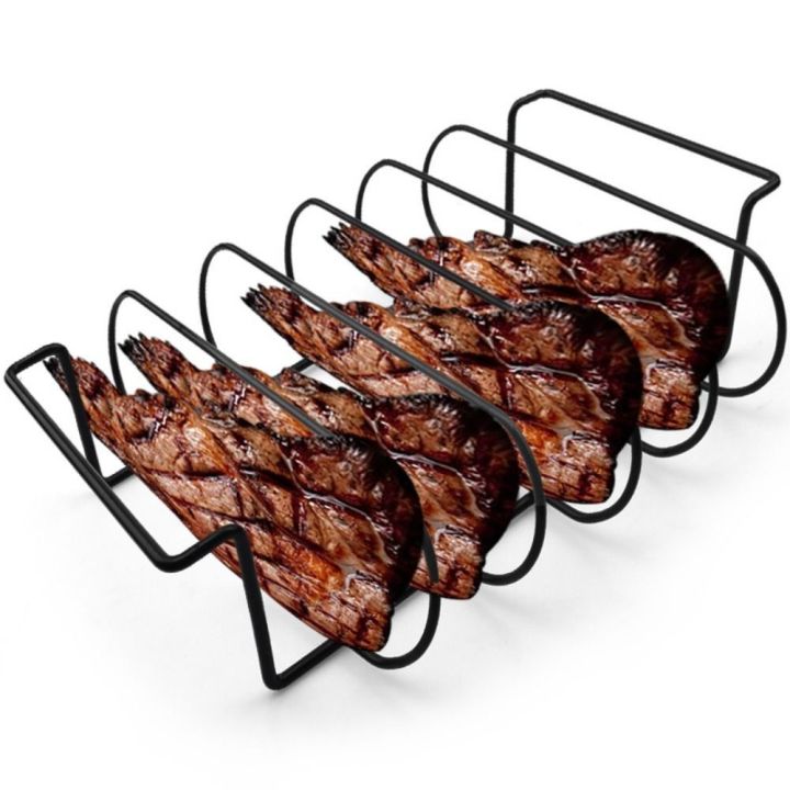 Easy To Clean Non-Stick Grill BBQ Rib Rack Stand Barbecue Net ...