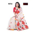 Mixed color Pure Andy Silk with Hand Block Embroidery Saree for Festival (Blouse Piece : included). 