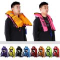 Manual Inflatable Life Jacket - black. 