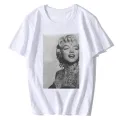 T-Shirt Marilyn Monroe Tattoo White The Happiness Is Have My TShirt New Top Christmas Gifts Men Tee Funny Shirt. 