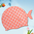 1Pcs Mermaid Tail Children Swimming Cap Silicone Waterproof Cartoon Kids Girls Swim Hat Free-diving Surfing Swimming Accesories. 