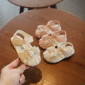 A piece of Korean soft leather shoes for girls newborn babies 0-3 years old step shoes baby girls princess single shoes sandals.