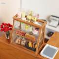 Miniature Bakery Case 1/12 Clear Doll House Cakes Cabinet Ornaments. 